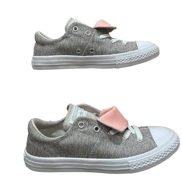 Converse All Star Maddie Slip Low Top Junior Sneakers Grey Pink Size Girls 3 - Picture 12 of 16
